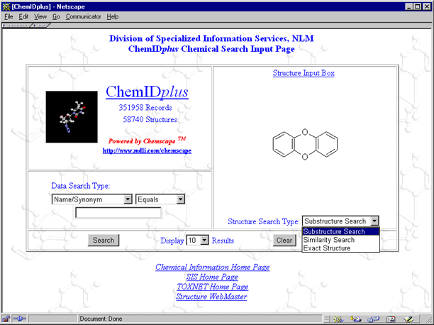 Figure 11 - Substructure Search Query for Dibenzodioxin