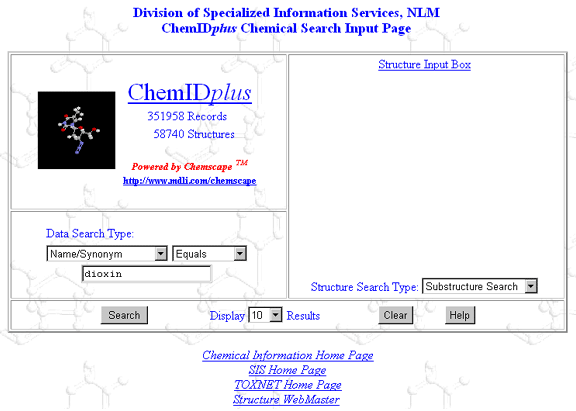 Figure 2 - Search for Dioxin