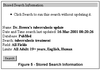 Stored search information