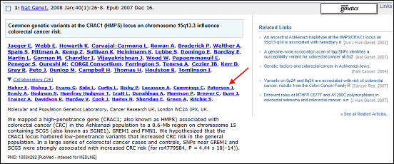 Screen capture of citation context menu.