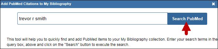 screen shot of Search for PubMed citations