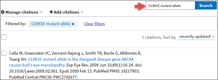 Citation search box