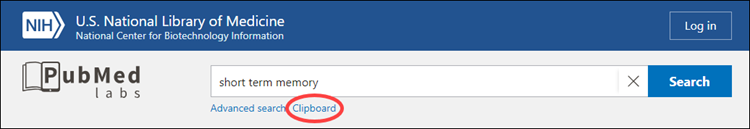 A link to the Clipboard appears under the search box.