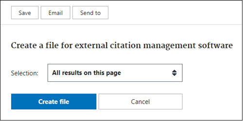 screenshot of Send to: Citation manager