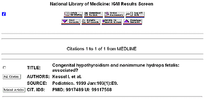 Graphic of IGM Brief Display of Citation from an Electronic Publication