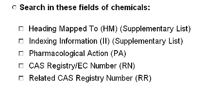 Screen Shot of Field Limits for Chemical Searching