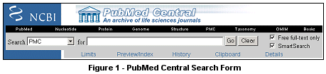 PubMed Central Search Form