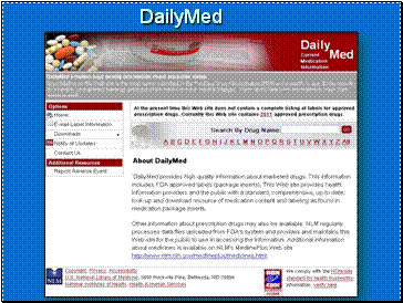 Screenshot/image of DailyMed