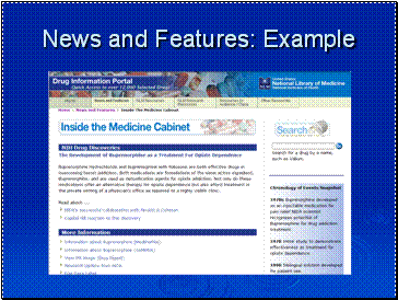 News and Features: Example