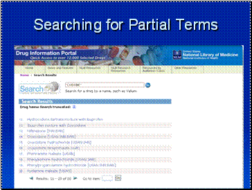 Searching for Partial Terms