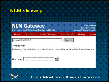 NLM Gateway search for Immunization [MeSH]