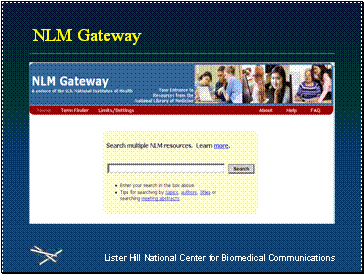 NLM Gateway home page