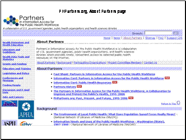 Screen shot of http://phpartners.org/about.html