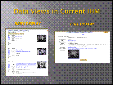 Data Views in Current IHM
