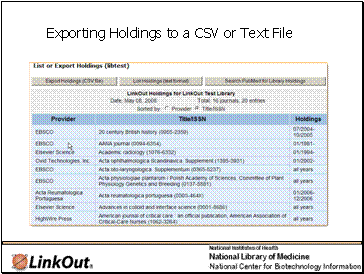 Exporting Holdings to a CSV or Text File