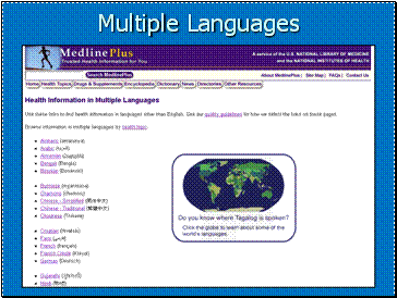 Multiple Languages