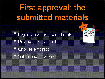 First approval: the submitted materials