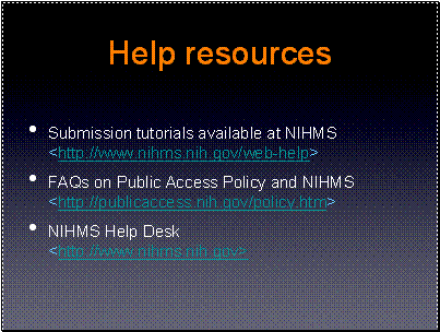 Help resources