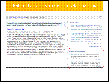 Patient Drug Information on AbstractPlus
