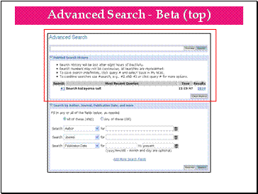 Advanced Search – Beta (top)