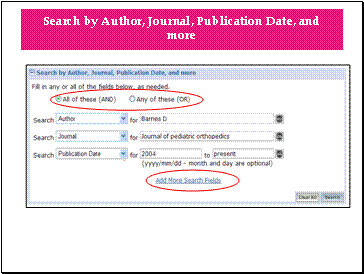 Search by Author, Journal, Publication Date and more