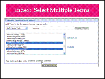 Index: Select Multiple Terms