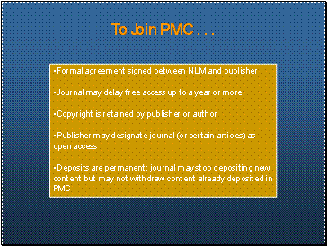 To join PMC...
