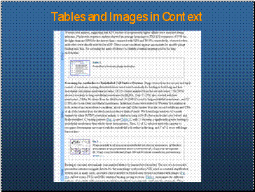 Tables and Images in Context 