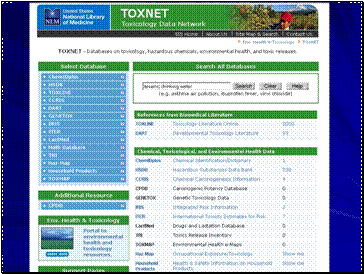 TOXNET Results Screen