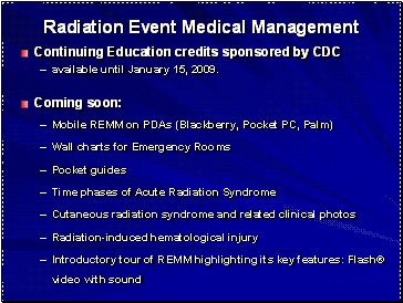 Radiation Event Medical Management