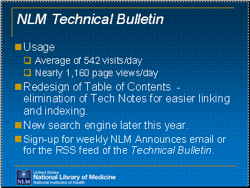 NLM Technical Bulletin