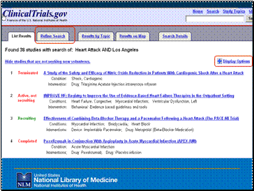 Screenshot of ClinicalTrials.gov