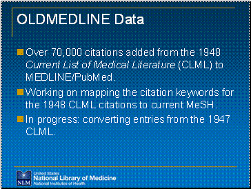 OLDMEDLINE data