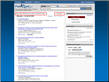 Prototype re-design for PubMed search summary display 