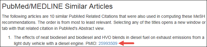 Display of PubMed/MEDLINE Similar Articles