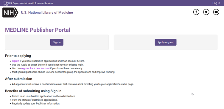 New MEDLINE Publisher Portal.