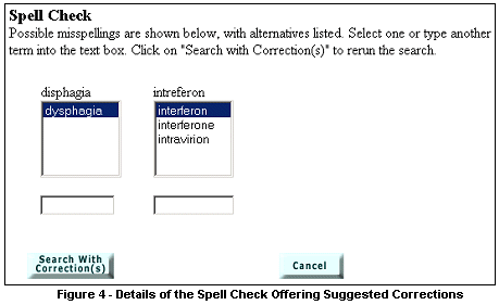 Figure 3: Details of the NLM Gateway Spell Check