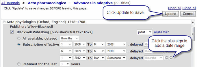 Screen capture of Plus sign to add multiple date ranges.