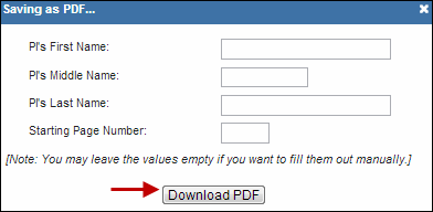 Screen capture of PDF report pop-up window.