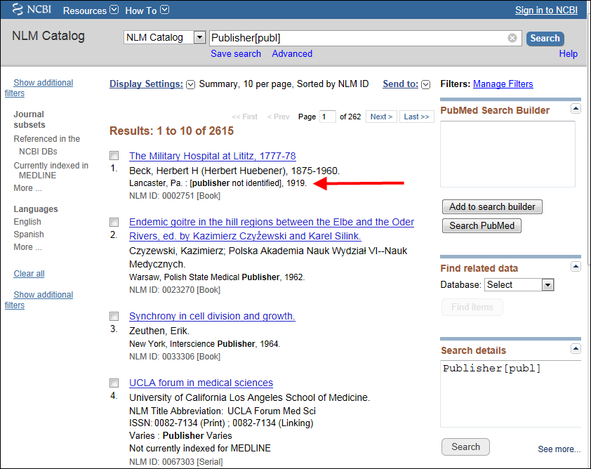 Example of false drop when using Publisher [publ] search