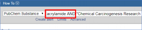 Screen capture of PubChem Substance showing a search term of 