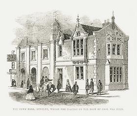 The Town Hall at Rugeley, where the inquest was held, 1856