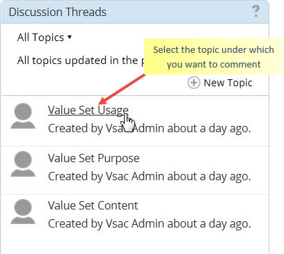 Fig. 25: Select a Topic Title in the Discussion Thread Dashlet