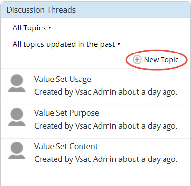 Fig. 27: Add a New Topic in the Discussion Threads Dashlet